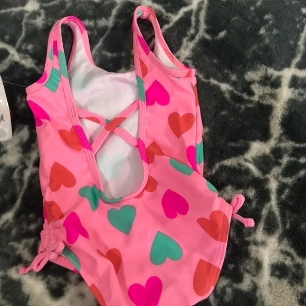 NWT Joe fresh Pink heart 1pc swimsuit 12m